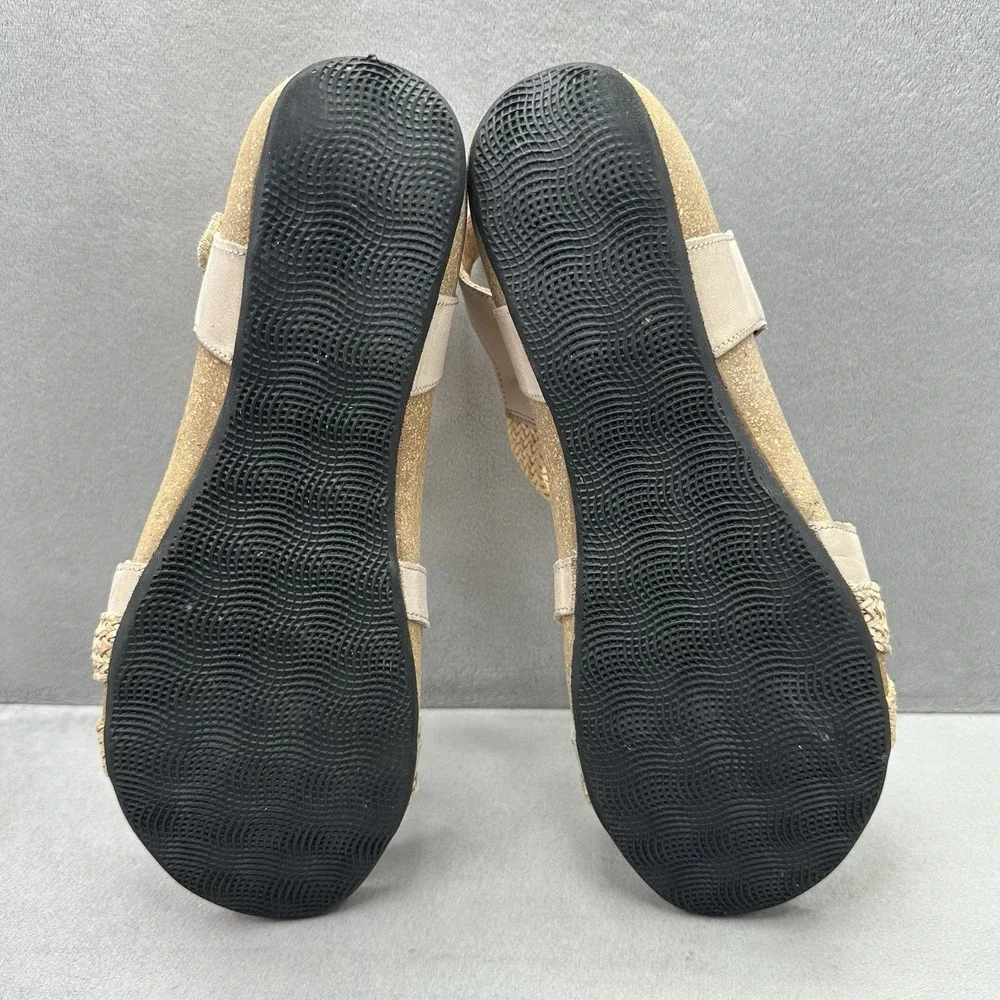 TAOS Trulie Womens Size 11-11.5 / EU 42 Sandals Strappy Stone Leather Cork Wedge